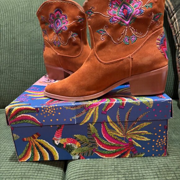 Farm Rio Caramel Boho Western Boot Rust  NEW - Picture 10 of 11